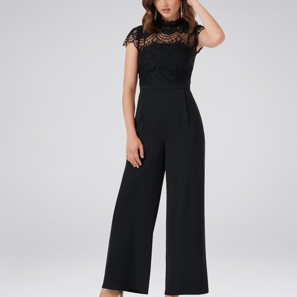 Ever New Leona Lace Wide Leg Jumpsuit - Picture 1 of 7